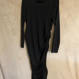 INC International Concepts Black Long Sleeve Dress
